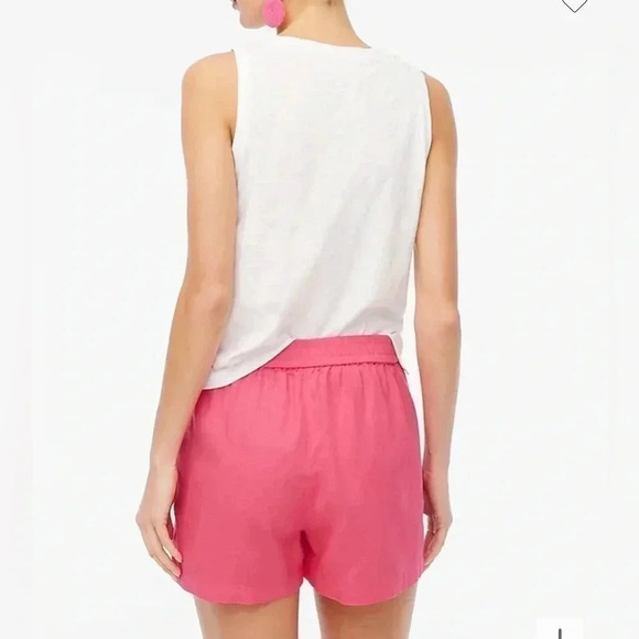 J Crew Linen Shorts Pink Drawstring NWT Pockets Women’s Size XXL Sweet Briar - Picture 3 of 12